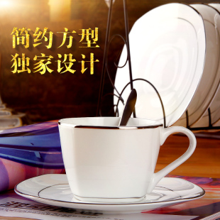 欧式咖啡杯套装6杯陶瓷下午红茶杯骨瓷创意英式杯具碟勺带架