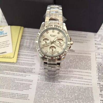 卡西欧(CASIO)女士手表时尚镶钻钢带女表SHN-3013D-1A 女士手表