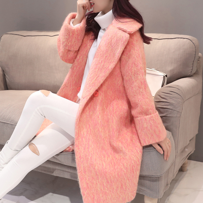 2016秋冬季新款韩版茧型羊毛呢子大衣中长款宽松加厚毛呢外套女装