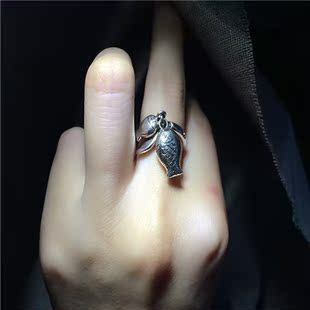 925纯银饰品泰国老银匠手工开口女款戒指指环