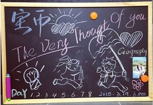 木框磁性小黑板45*60CM儿童教学留言 教室办公粉笔黑板 创意挂式
