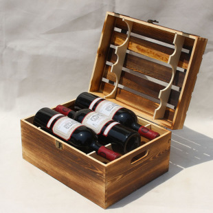 促销红酒包装礼盒六支装葡萄酒红酒盒木盒定做洋酒酒箱定做订制