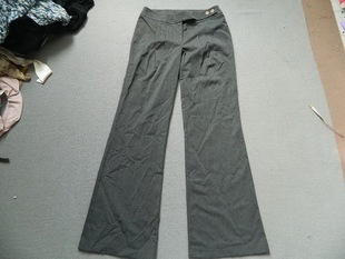 无折 样板孤品 女款OL裤  超好版型 灰色细条纹