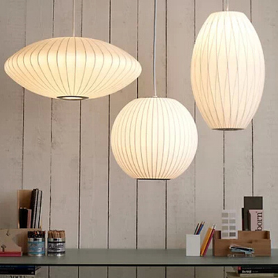 美式简约创意艺术蚕丝中式灯餐厅 单头灯笼飞碟双向造型定制吊灯