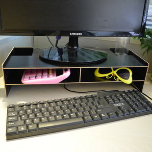 液晶电脑显示器 增高架子电脑底座支架托架架桌上置物木盒