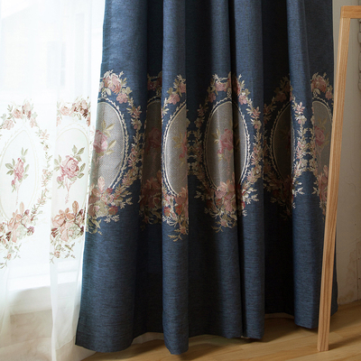 定制窗帘欧式法式加厚全遮光刺绣纯色客厅卧室飘窗高档 Bonn波恩