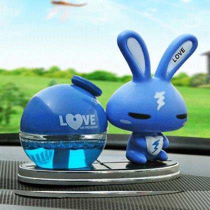 韩国LOVE爱心兔汽车香水座可爱卡通摆件坐式车载香水车用车内饰品