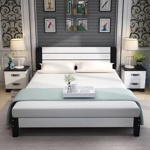 地中海欧式松木床1.2米公主床 1.8白色实木床1.5米成人床双人床