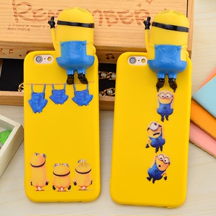 新款韩国3d立体小黄人iPhone6s/6手机壳卡通苹果6plus硅胶套