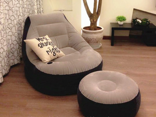 特价正品INTEX 懒人沙发 单人沙发 时尚简约沙发床植绒躺椅送脚蹬