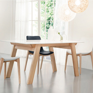 北欧实木餐桌小户型  大理石餐台4人 餐桌椅组合6人 现代简约书桌