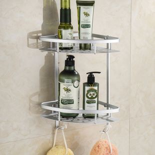 浴室卫生间置物架拐角架太空铝加厚双层三角架收纳架肥皂架壁挂