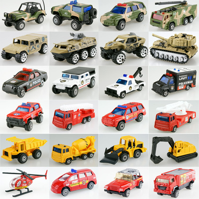 110警车军车消防车120救护车工程车合金车模型儿童玩具小汽车套装