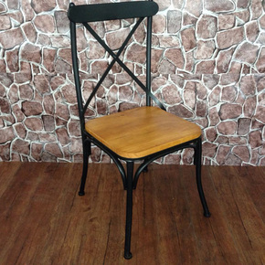 铁艺椅子复古时尚吧椅欧式餐椅loft家具咖啡厅背叉椅宜家凳子