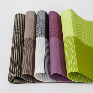 达派屋 优质PVC餐垫长方形隔热垫对角方格塑料餐桌垫欧式西餐垫