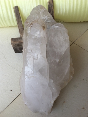 天然水晶原石白水晶标本原石摆件白水晶原石包裹黑碧玺原石