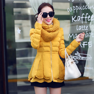 2015韩版新款冬季棉衣棉袄中长款棉服修身外套显瘦拼接棉衣女学生