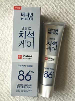 韩国主妇代购 爱茉莉median86%朴信惠美白抗菌去牙渍牙膏 现货