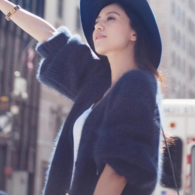 韩国代购2015秋装新款女装女士毛衣外套春秋季针织衫长袖宽松开衫
