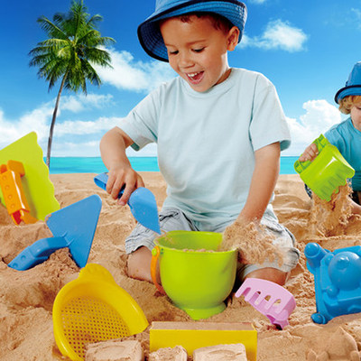 德国hape儿童沙滩玩具套装 宝宝大号玩沙子工具沙漏 挖沙铲子小桶