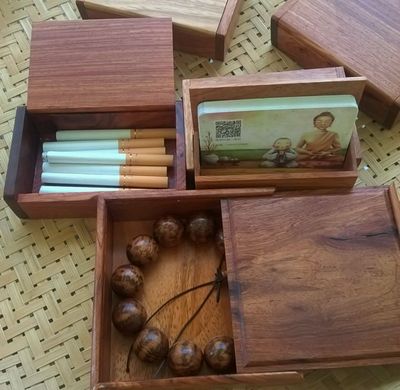 实木烟盒 红木草花梨木佛珠盒 名片收纳盒子