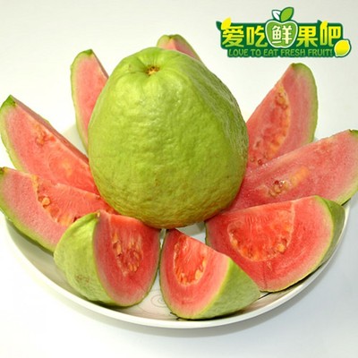 爱吃鲜果吧 台湾进口 新鲜水果 红心芭乐 番石榴 3斤包邮