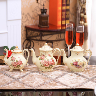 欧式高档骨瓷咖啡壶套装手冲家用大号 茶壶陶瓷热水壶咖啡器具