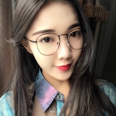韩版文艺复古圆形眼镜女士全框防辐射蓝光平光镜配近视眼镜男款潮
