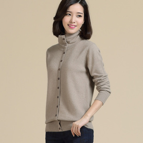 2015秋冬新款高领山羊绒衫 女中长款纯色套头毛衣修身打底针织衫