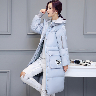 2016冬季新款羽绒棉服女长款修身显瘦大码韩国过膝学生棉袄外套