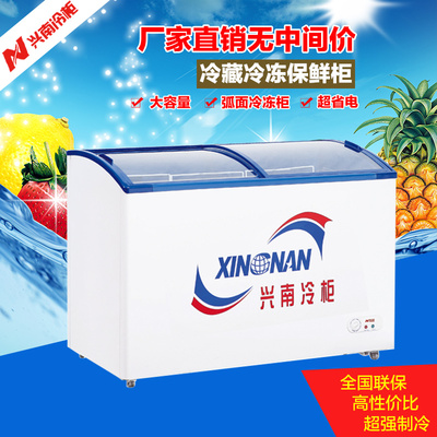 兴南WD-290Y圆弧形展示柜 冰柜 家用 商用 卧式冷冻 冷藏冷柜