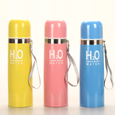 H2O不锈钢保温杯创意便携真空子弹头迷彩真空茶水杯子男女式学生
