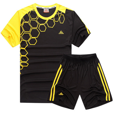 2015立动足球服比赛服训练服男短袖套装运动队服透气儿童印号定制