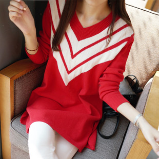 2015秋装新款女装韩版宽松显瘦套头打底针织衫薄毛衣长袖V领上衣