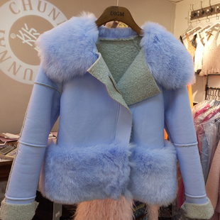 2015冬季新品皮草大衣女短款加厚羊羔绒保暖毛毛外套女修身外套
