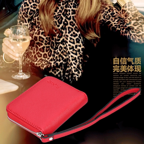 韩版新款潮女式钱包超耐磨十字纹手提女士钱包卡包手腕拉链零钱包