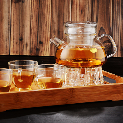 朴原良品 玻璃茶具套装花茶壶高硼硅玻璃茶壶茶杯套装