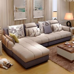 布艺沙发 小户型 可拆洗布艺沙发组合 现代简约 L型转角客厅沙发
