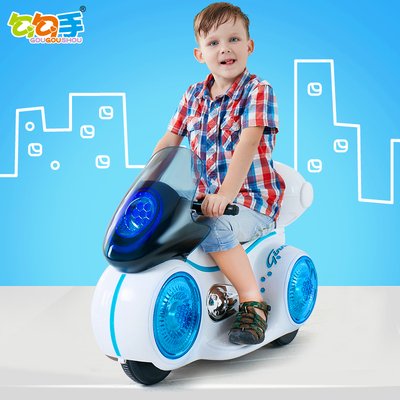 锋达9803太空儿童电动车摩托车充电音乐玩具三轮车可坐童车电瓶车
