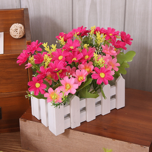 创意栅栏仿真花假花盆栽客厅卧室办公室摆件绢花