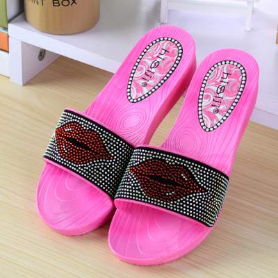 美佳泽夏季居家女 家用女鞋防滑家居 塑料室内坡跟凉拖鞋包邮