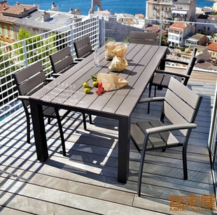 美式loft餐桌简约现代长方形饭桌餐台室外休闲桌海边休闲桌椅