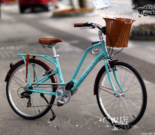 捷安特女式变速自行车 爱你拿铁26寸复古淑女自行车 铝合金单车