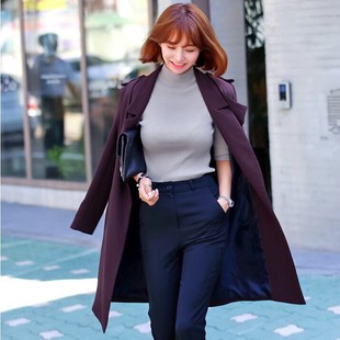 2015新款韩国东大门女装 秋季女装气质长款女士风衣女大衣外套女