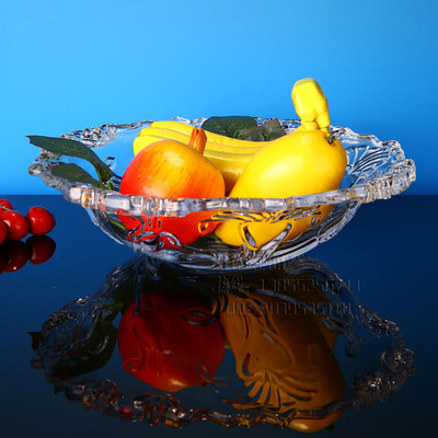 水果盘水晶玻璃创意时尚大号欧式现代客厅茶几果斗坚果零食糖果盘