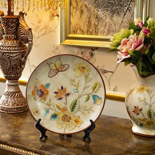 芮诗凯诗玛格丽特家居装饰品摆盘结婚礼物创意工艺品陶瓷客厅摆件