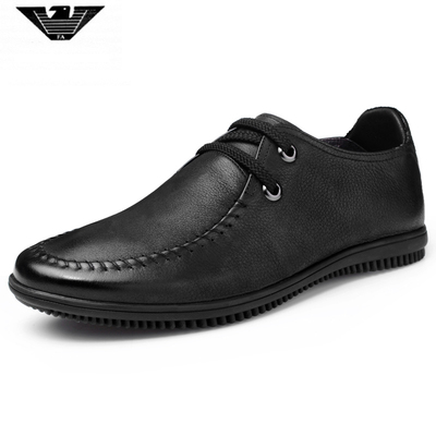 意大利品牌男鞋商务休闲鞋英伦时尚板鞋系带透气真皮单鞋皮鞋正品