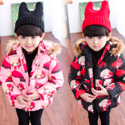 8童装女童棉衣外套2015冬装新款中小童韩版加厚中长款儿童棉服袄