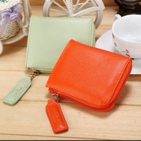品牌直销 LINGXIN 韩版新款PU拉牌零钱包女士拉链小钱包钱夹卡包