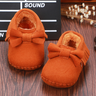 2015秋冬新款女宝宝鞋子0-1-2岁学步鞋软底婴儿棉鞋真皮保暖儿童
